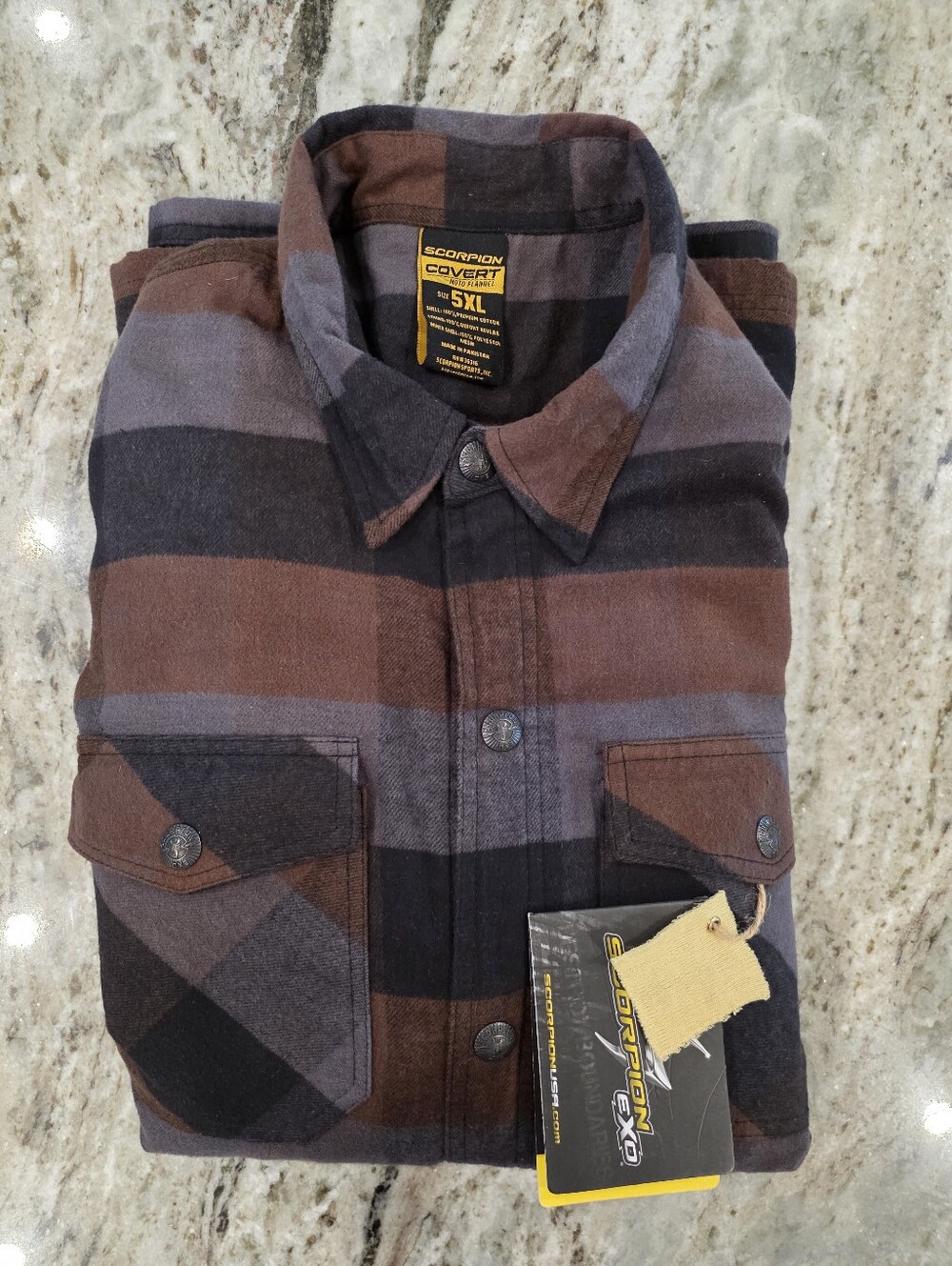 ​NWT Scorpion EXO Covert Moto Flannel Riding Shirt Jacket 5XL Kevlar Lining